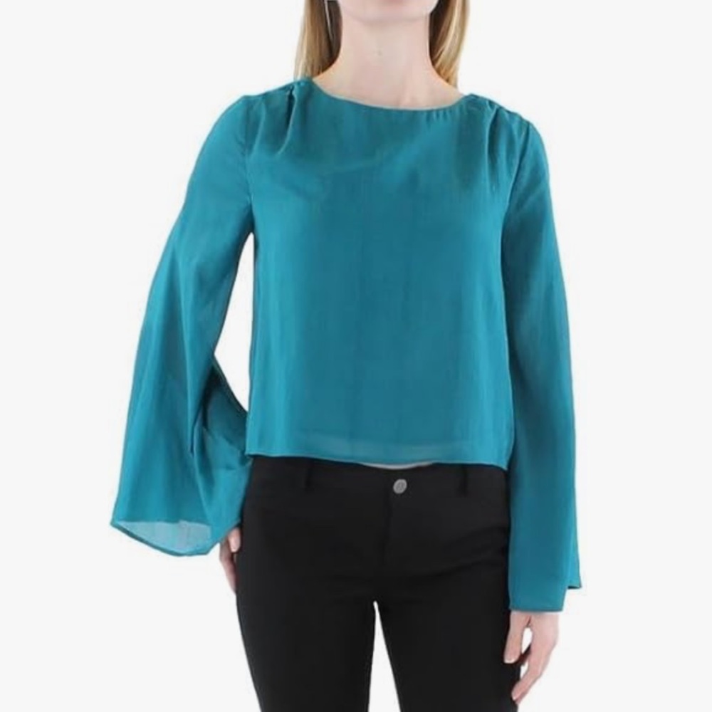 Jessica Simpson Womens Monique Shimmer Crewneck Blouse SIZE MEDIUM NEW